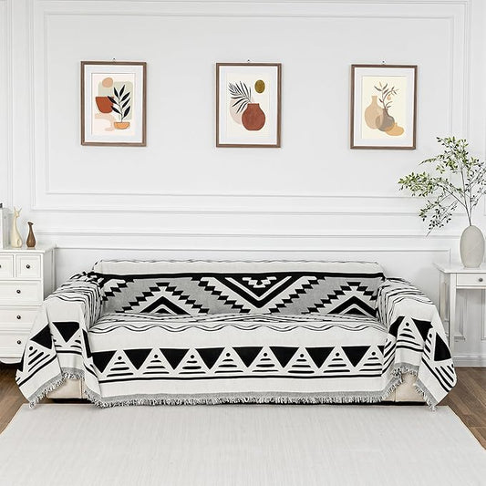 MYSKY HOME Couch Cover for Sectional Sofa Set Boho Geometric Furniture Sofa by MYSKYHOME