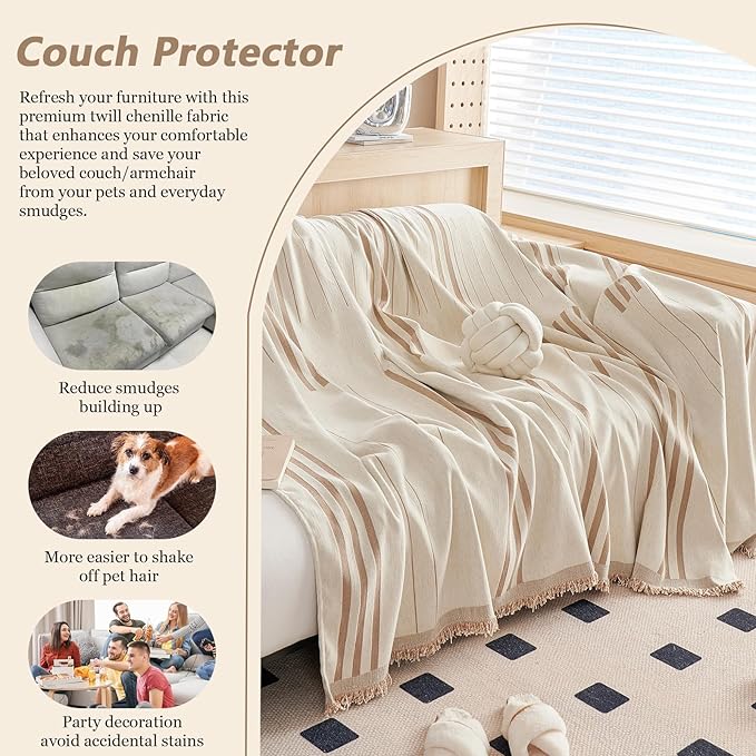 DREAMINGO Armchair Cover Washable Chenille Sofa Protector - Image 5