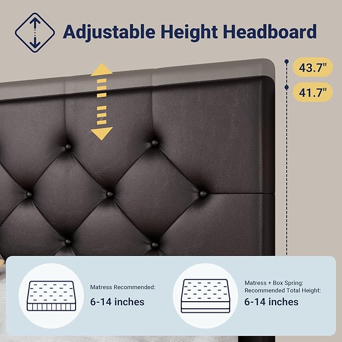 Allewie Upholstered Queen Size Platform Bed Frame - Image 4