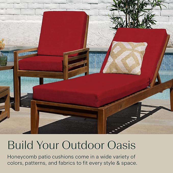 Honeycomb Outdoor Chaise Lounge Cushion - Image 4