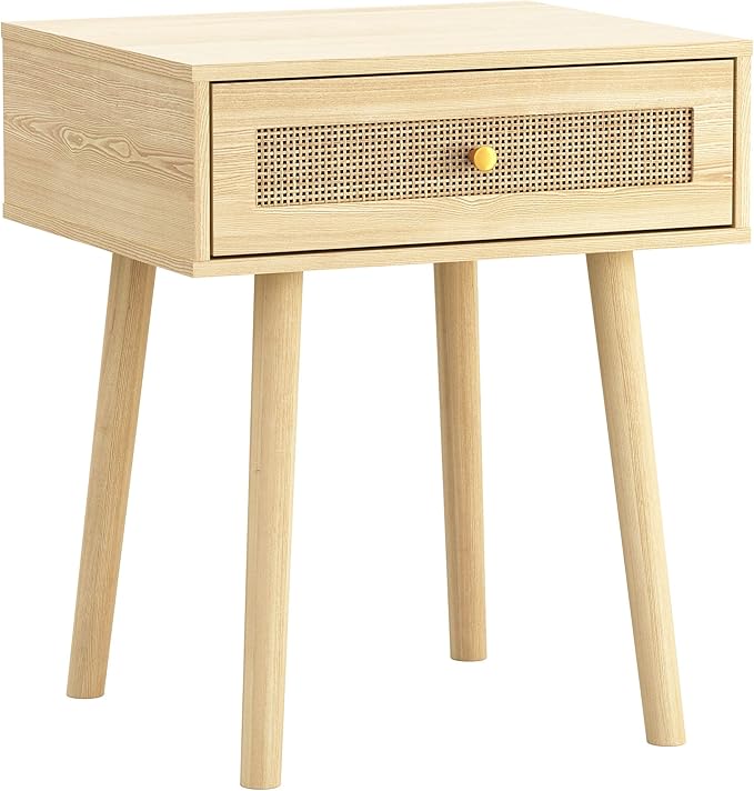 Atlantic Loft & Luv Remy Boho Mid-Century Natural Storage Drawer, Finish Rattan - Image 7