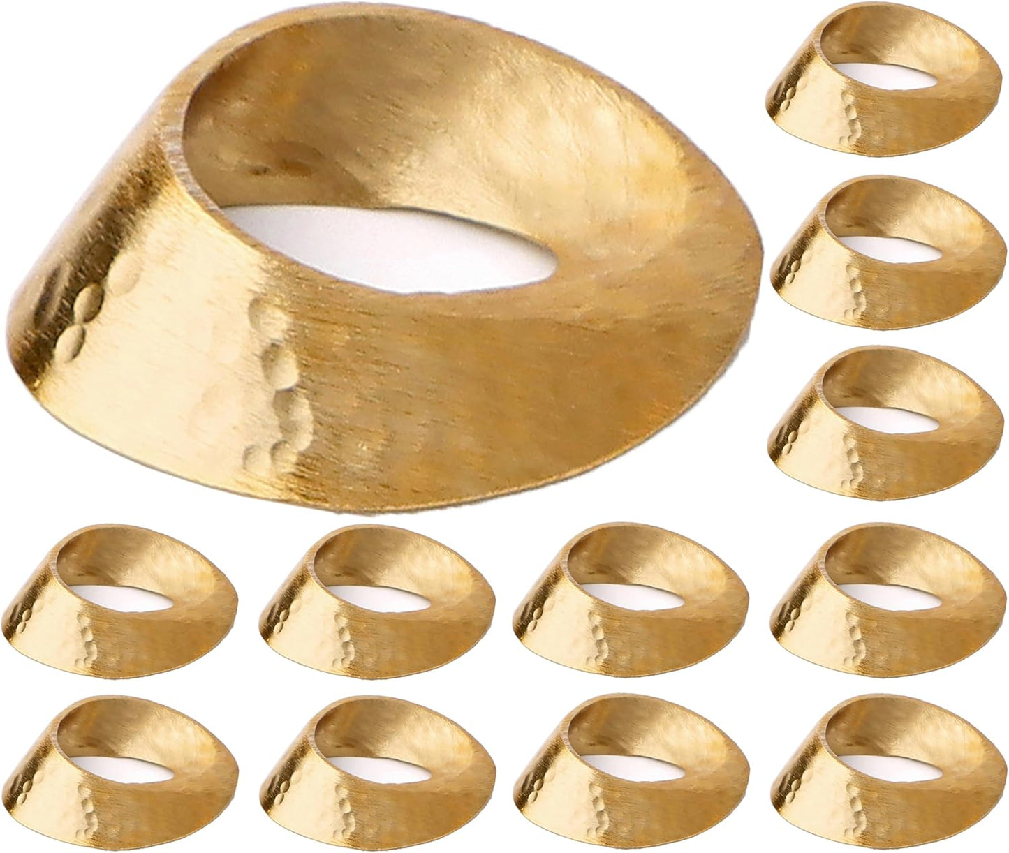 Metal Napkin Rings Set of 12 - Gold Mobius Design for Table Decor, Elegant Napkin Holders for Dinner, Wedding, Party, Holiday, Thanksgiving, Christmas & Everyday Use - ALPHA Living HOME