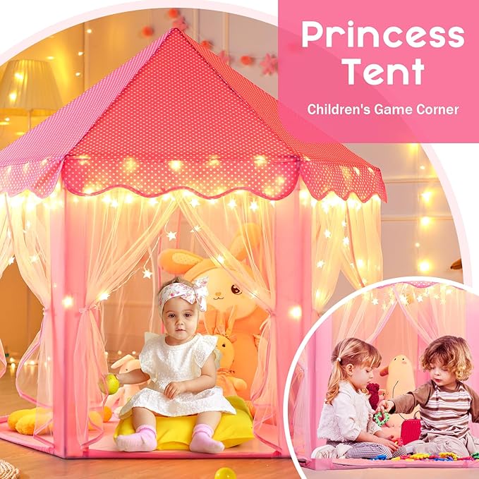 Monobeach Princess Tent Girls Large Playhouse Kids Castle Play Tent - Image 5