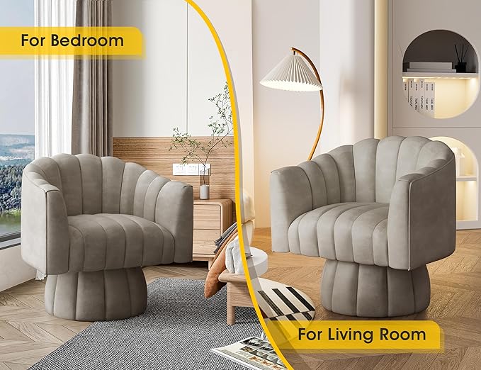 Dewhut Swivel Accent Chair, 360° Swivel Barrel Chair - Image 4