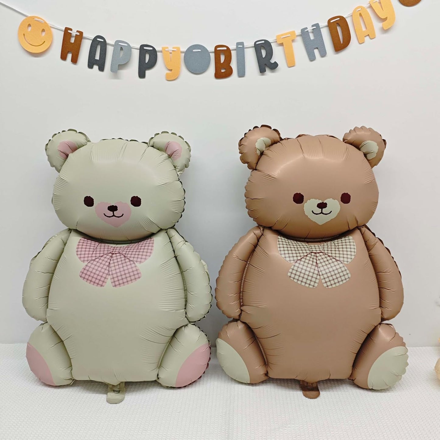 Matte teddy bear balloons Decorations 2PCS Foil Mylar Balloons Little Bear Theme Party Supplies Jungle Safari Theme Baby Shower Birthday Party Decorations