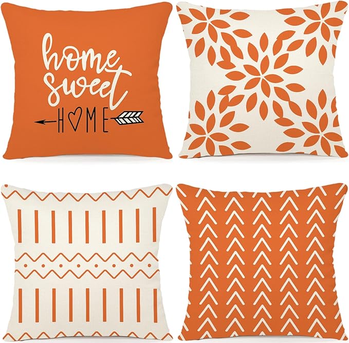 YCOLL Fall Pillow Covers 20x20 Set of 4, Modern Sofa Throw Pillow Cover by PillowCoversExpert