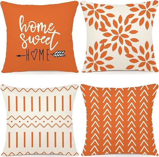 YCOLL Fall Pillow Covers 18x18 Set of 4, Modern Sofa Throw Pillow Cover by PillowCoversExpert