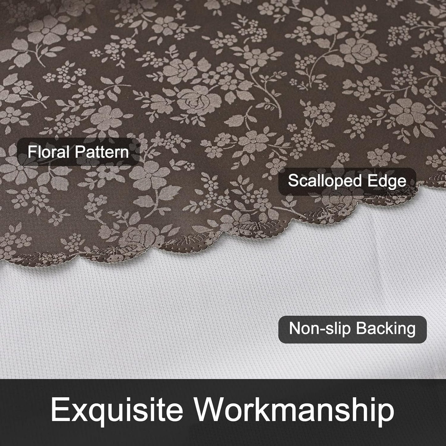 Smiry Round Table Cloth, Waterproof Heavy Duty Vinyl Tablecloths, Wipeable Washable Table Cover for Kitchen and Dining Room (Coffee, 60" Round)