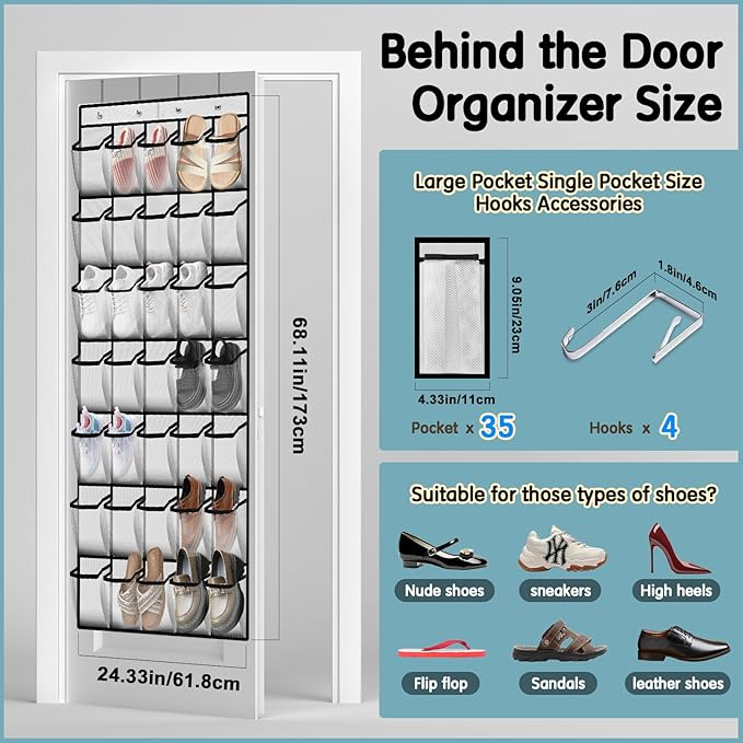 Kotkn 35 Compartment Over The Door Storage - Image 3
