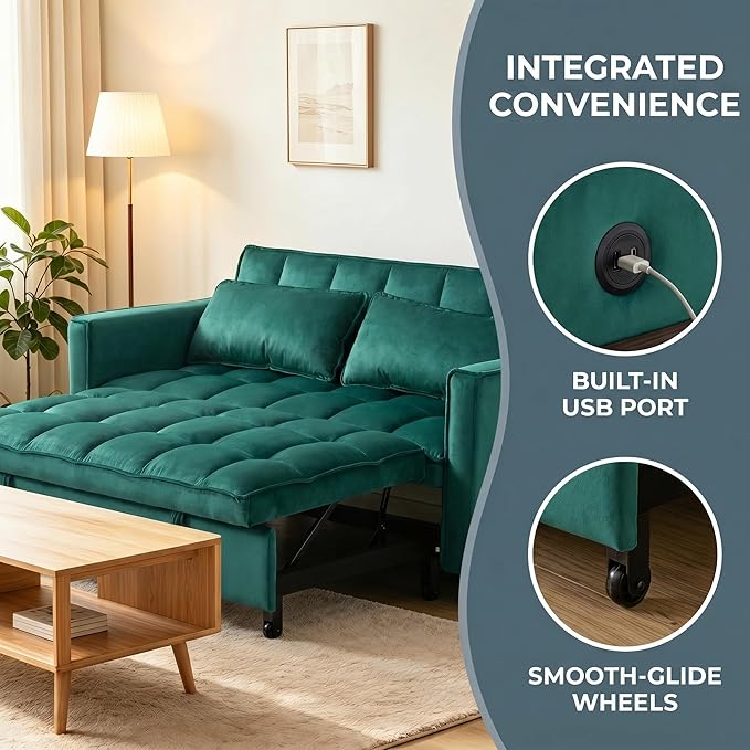 4 in 1 Convertible Sofa Bed, Pull Out Couch - Image 8