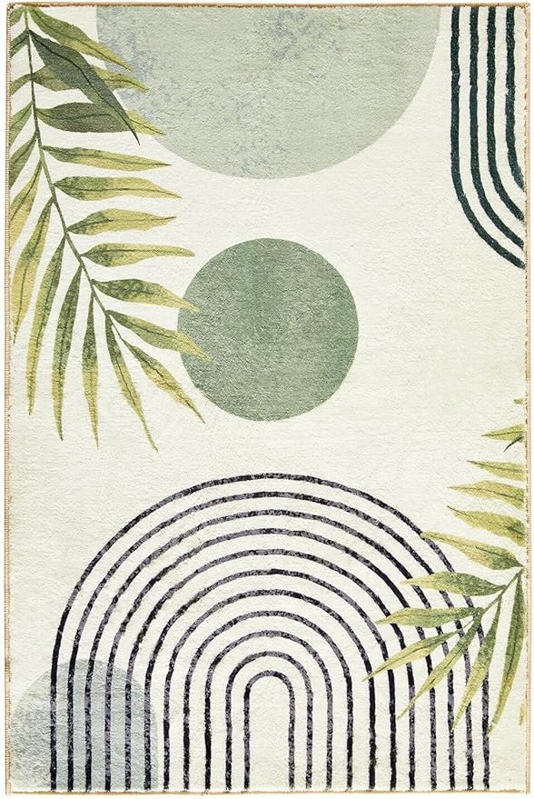 RoomTalks Mid Century Modern Washable Rug, Boho Cute Aesthetic 6x9 Area Rugs - Image 8