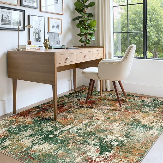 RELEANY Washable Area Rugs 7'x9' Non-Slip Modern Abstract Soft - Image 8