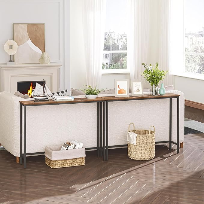 HOOBRO Narrow Console Table, 39.4" Small Entryway Table, Thin Sofa Table - Image 4