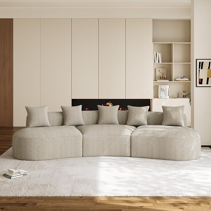 134" Oversized Sectional Sofa for Living Room, Modern Luxury Plush Chenille - Image 3