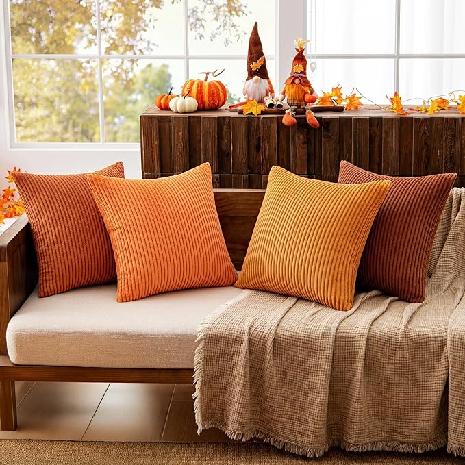 MIULEE Boho Farmhouse Throw Pillow Covers 18x18 Inch Set of 4 Mordern Nordic - Image 4