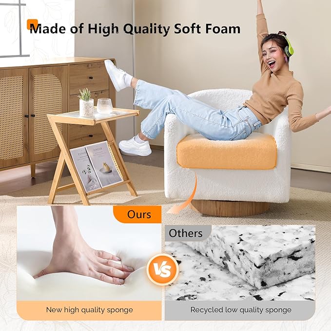 VINGLI 360°Swivel Accent Chair - Image 6