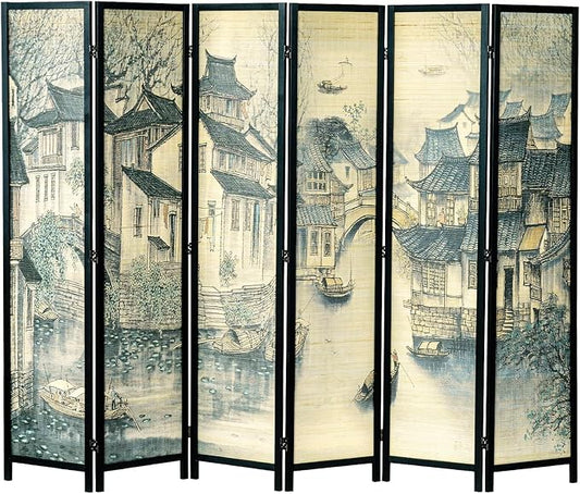 MyGift 6 Panel Room Divider Privacy Partition by MyGiftHome