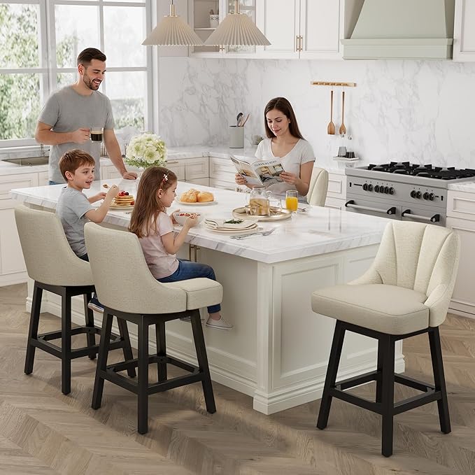 YaFiti Swivel Bar Stools Set of 2, 26 Inch Counter Height Bar Stools - Image 5