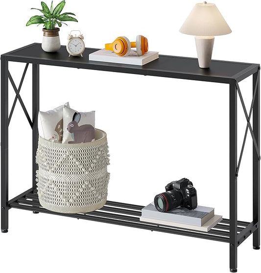 Tajsoon Console Table, 2-Tier Entryway Table, 41.8”L Narrow Sofa Tables by Tajsoon