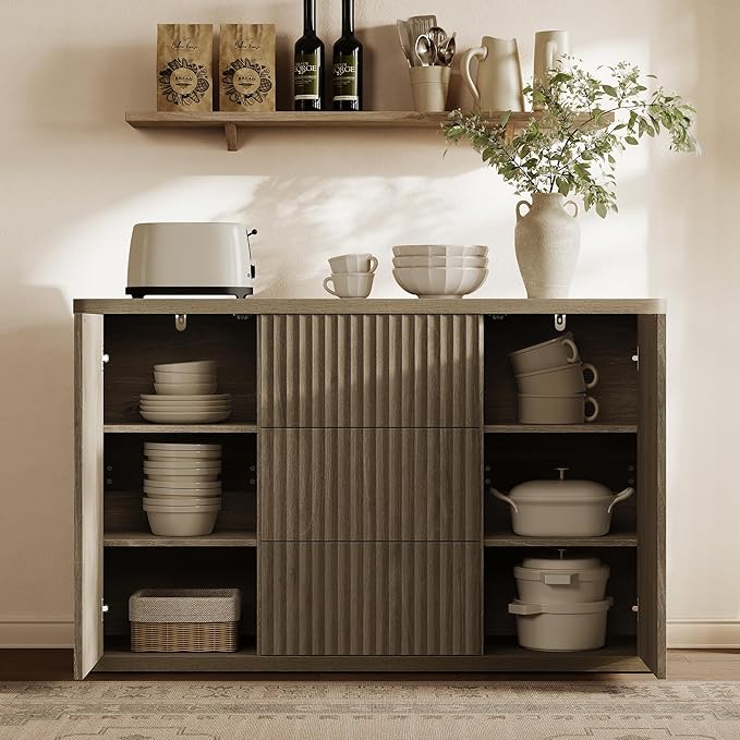 SICOTAS Buffet Cabinet with Storage 54.7" Large Modern Accent Storage Cabinet - Image 7