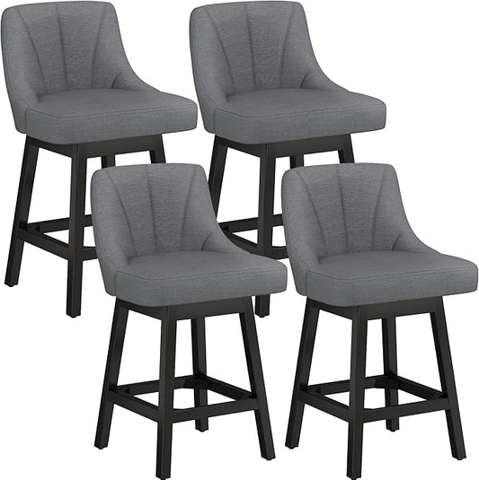 YaFiti Swivel Bar Stools Set of 4, 26 Inch Counter Height Bar Stools by YaFiti