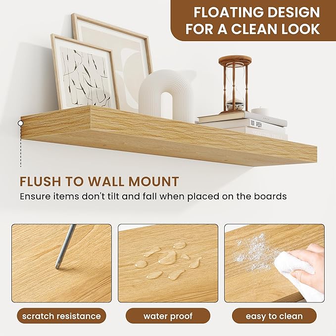 fuqing Floating Shelves for Wall, Wall Mounted Wood Floating Shelf - Image 5