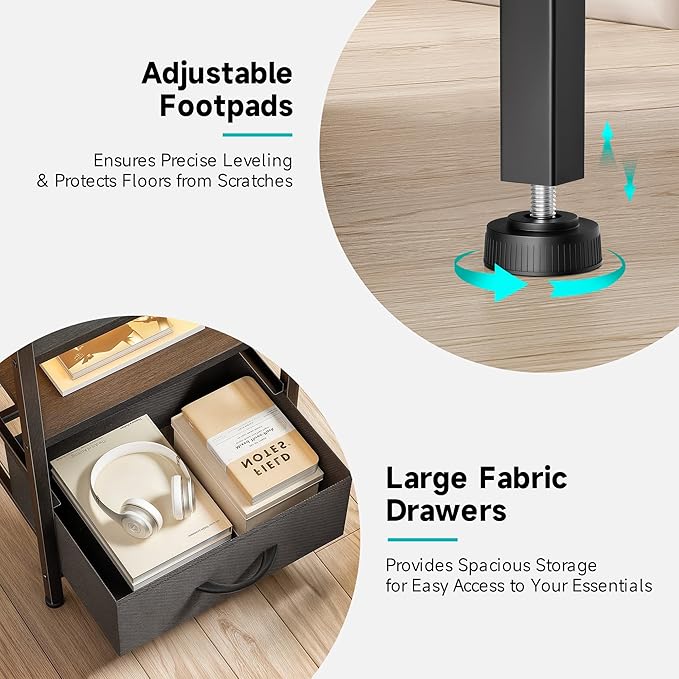 Lazzanto Night Stand Bedside Charger Bedroom - Image 6