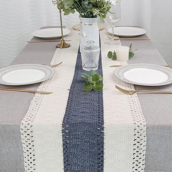 FEXIA Boho Blue Table Runner 36 Inches Long - Image 7