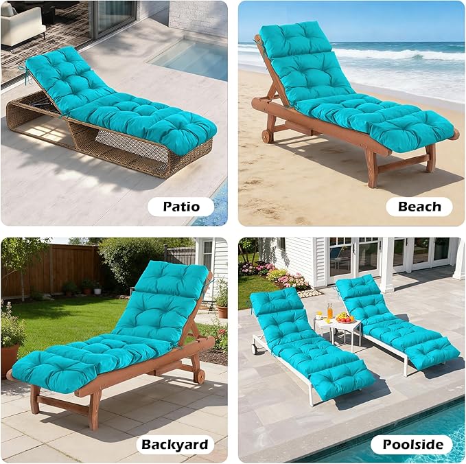 Chaise Lounge Cushions Outdoor, Waterproof & Fade Resistant Patio Lounge Chair - Image 7