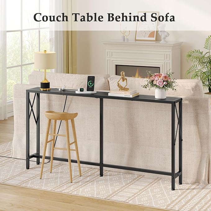 Gewudraw 55.1" Narrow Sofa Table, Console Table - Image 6