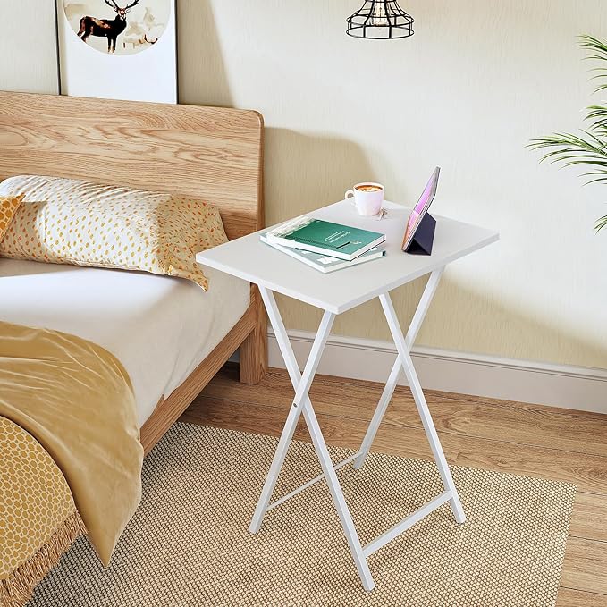 HOOBRO Folding TV Tray Tables, Industrial Snack Tables - Image 4