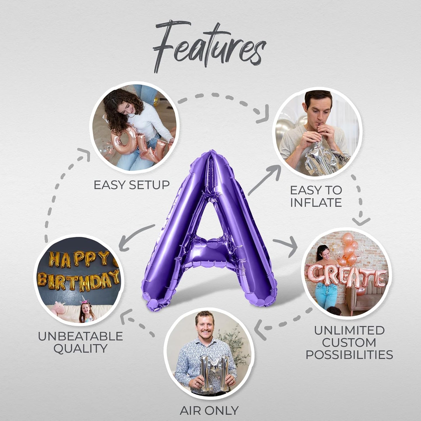 Letter Balloons - LETS GO GIRLS 16" Inch Alphabet Letters Foil Mylar Balloon Bachelorette or Hen Party Banner (Purple)