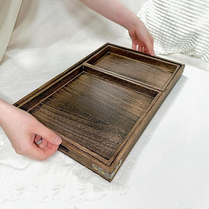 3-Piece Wooden Serving Tray Set - Image 4