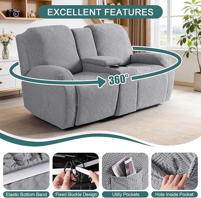 Ruaozz Loveseat Recliner Covers - Image 5