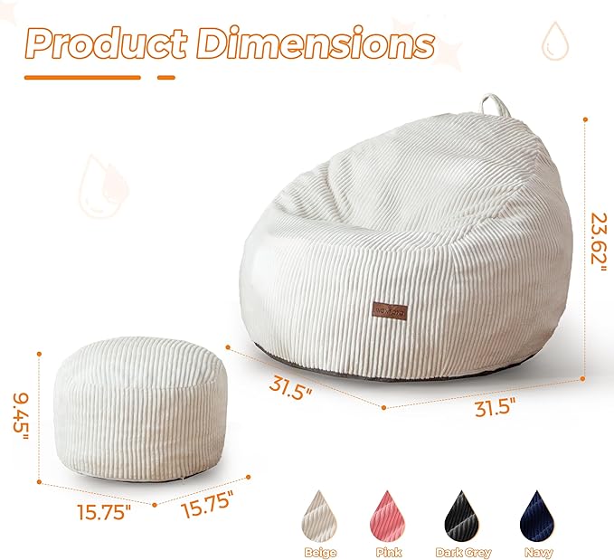 MAXYOYO Kids Bean Bag Chair - Image 2