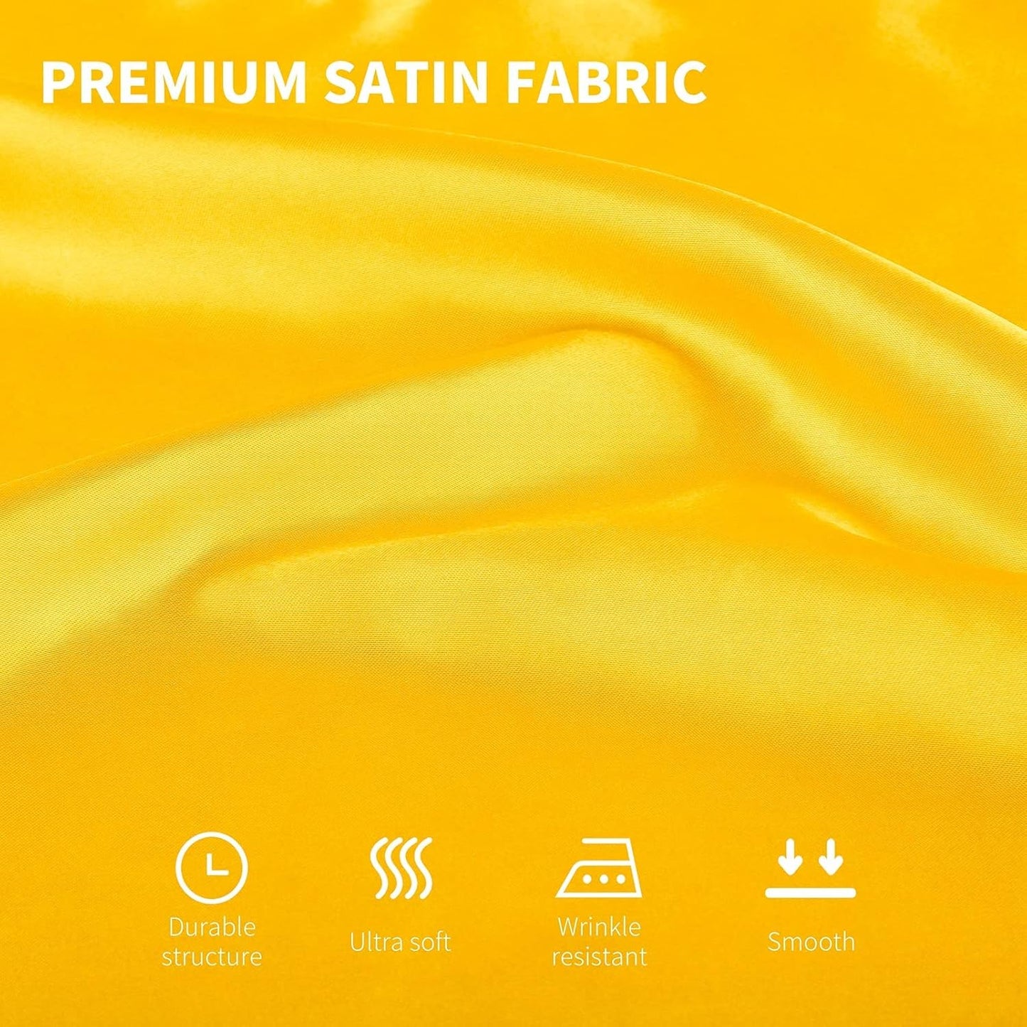 ANECO 16 Pack Square Satin Napkin Bright Silk Table Napkin Soft Smooth Fabric Table Napkin for Wedding Banquet Party Decoration, Yellow, 17 x 17 Inch