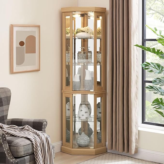 Anwick Corner Display Curio Cabinets by Anwick