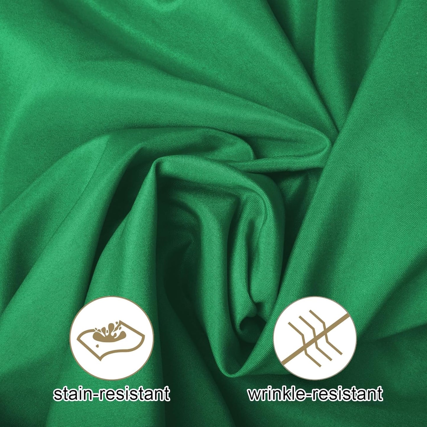Ascoza 2pack 90x132 Inch Emerald Rectangular Tablecloth 8 Feet Table Cloth in Polyester Fabric for Wedding/Banquet/Restaurant/Parties