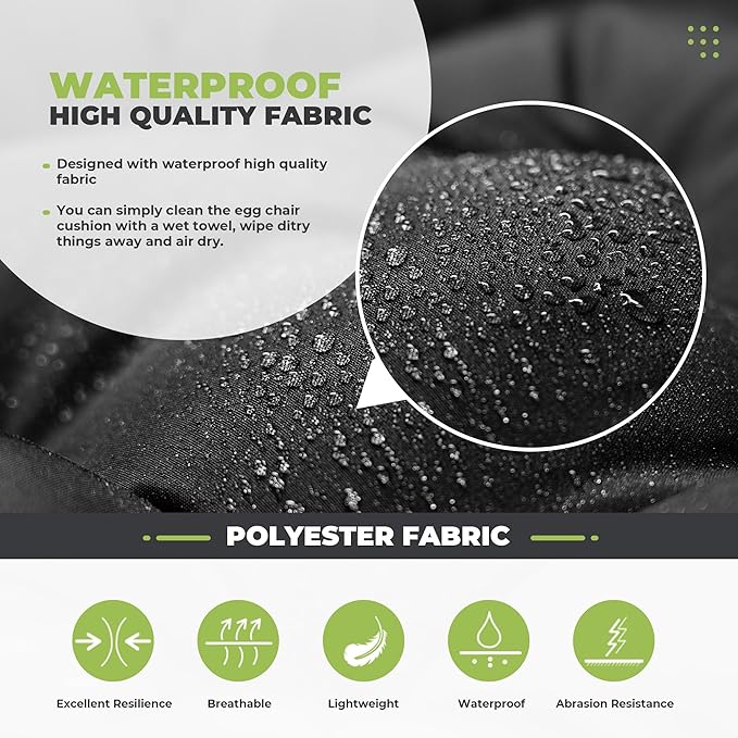 DANGHOOGY Wicker Chair Cushions, Waterproof Outdoor Loveseat Cushions - Image 4