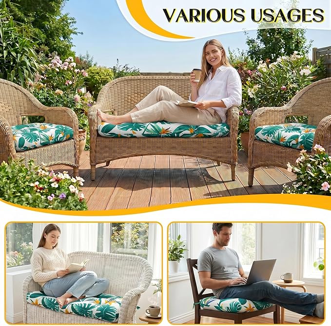 1 MIDDLE ONE Wicker Chair Cushions 3 Pieces Set - Image 7