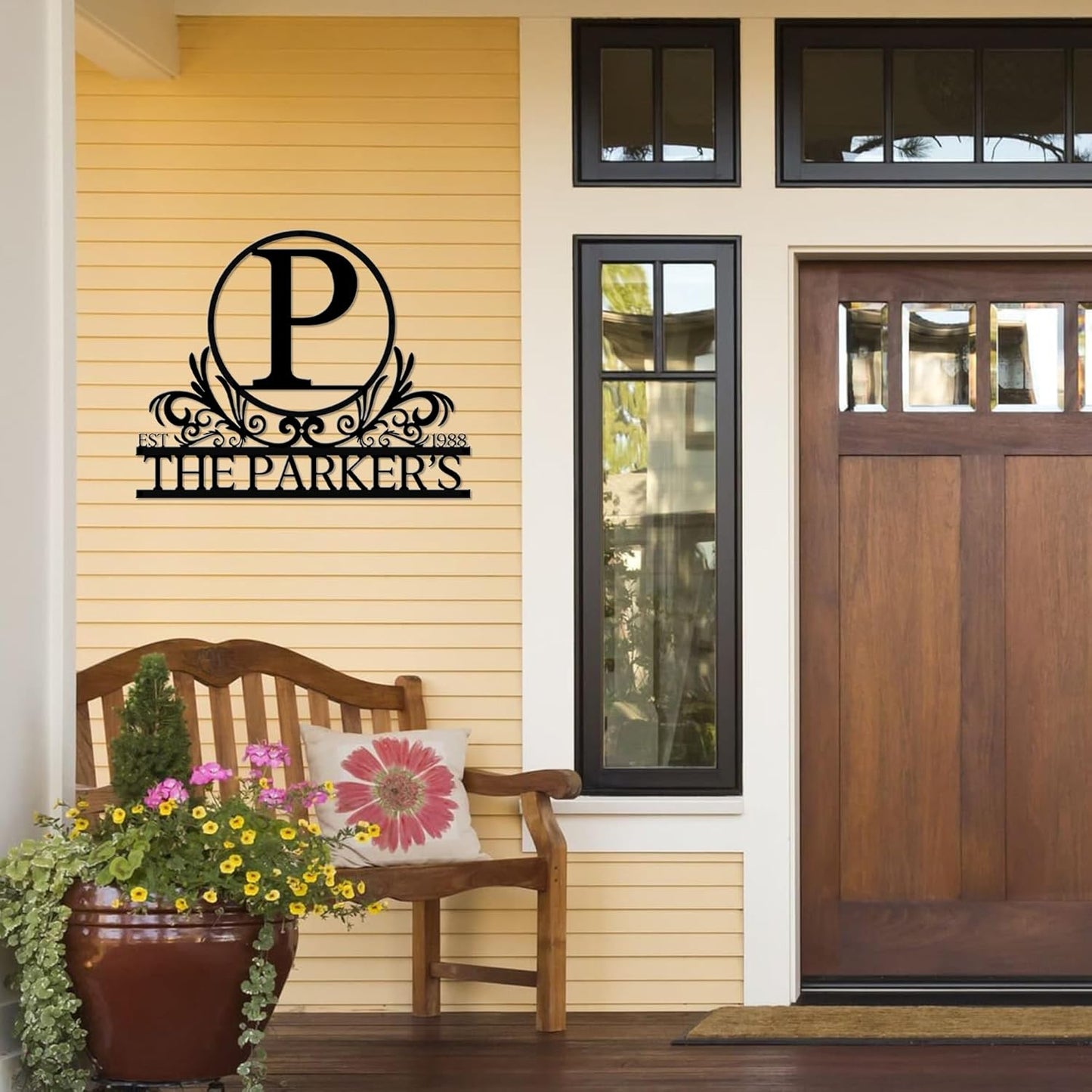 Custom Metal Signs Outdoor, Personalized Name Sign, Family Last Name Signs For Outside Home Decor, Monogram Outdoor Metal Sign Wall Art, Customized Wedding Housewarming Christmas Gifts