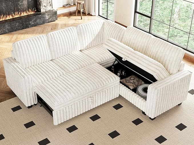 Belffin Corduroy Sleeper Sofa - Image 6