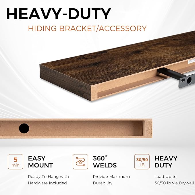 Floating Shelves for Wall, 48 Inch Floating Shelves for Home Decor, Wall - Image 4