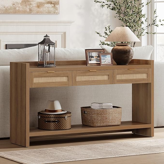 SICOTAS 60" Rattan Console Table - Image 6