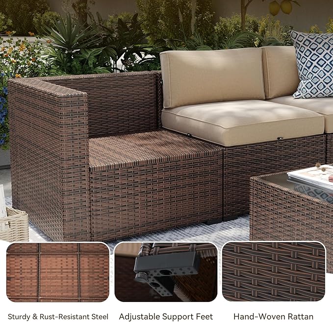 Aoxun Patio Furniture Sets, 15-Piece Outdoor Patio Furniture - Image 6