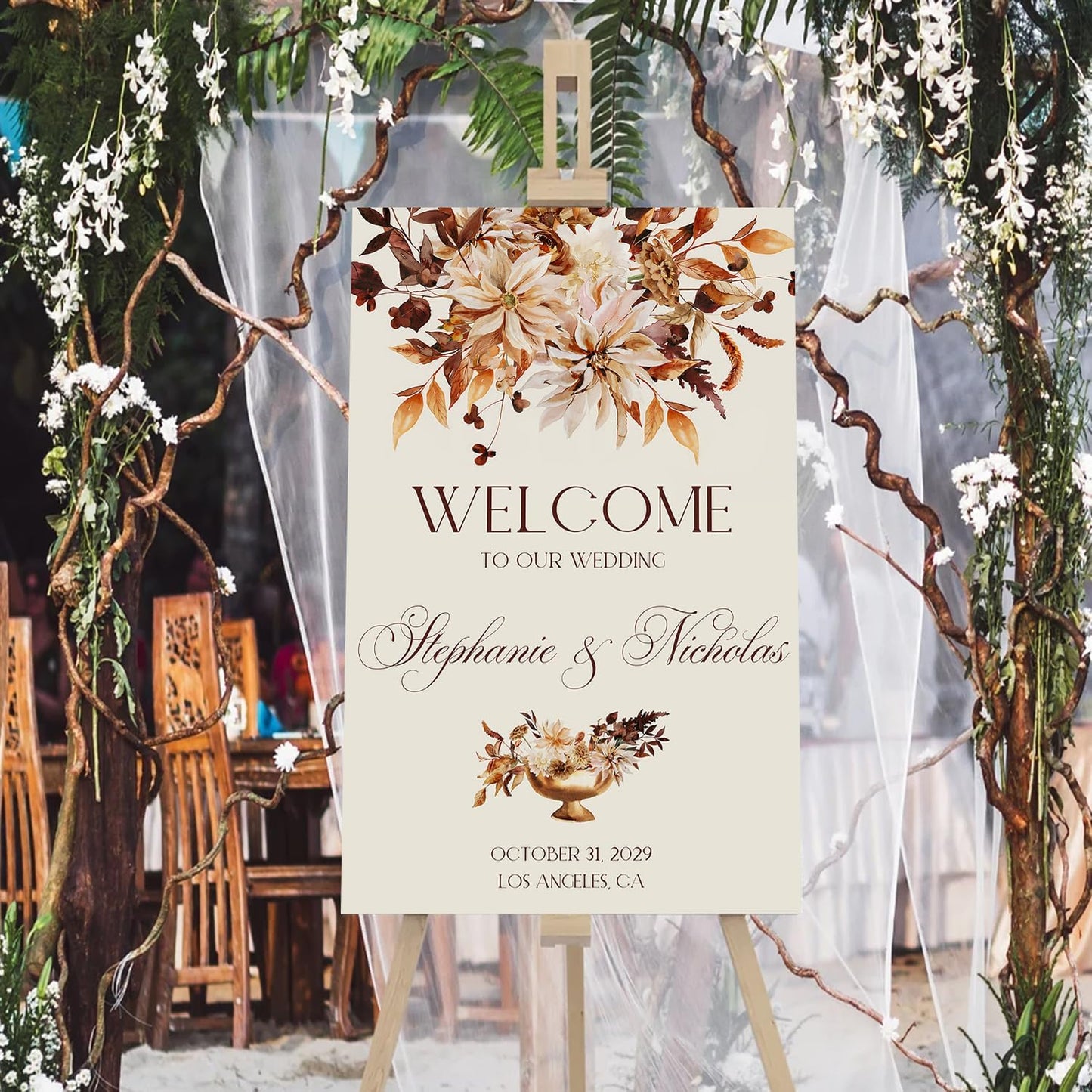 Til Death Do Us Part Gothic Love Wedding Welcome Sign With Stand - Halloween Couples Shower, Gothic Wedding Welcome Signage