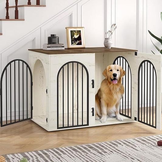 Hzuaneri 44.1" Wooden Dog Crate Furniture, Indoor Dog Kennel Dogs Cage by Hzuaneri