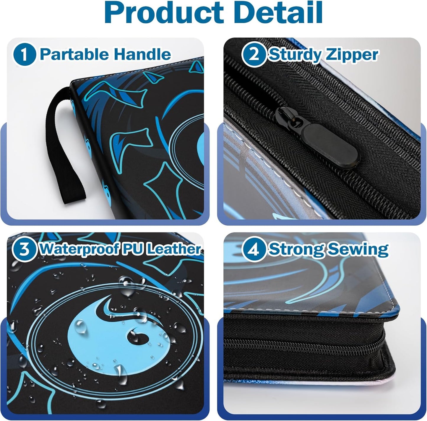 9 Pocket Card Binder for MTG/YGO/PTCG/Game Cards, Holds 900 Cards,Premium Card Collector Book for TCG Players,Toys Gifts for Kids(Blue)