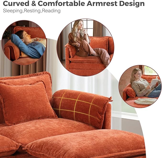 ELUCHANG Oversized 150" Modular Sectional Sofa, Comfy Cloud Couch, U Shaped - Image 5