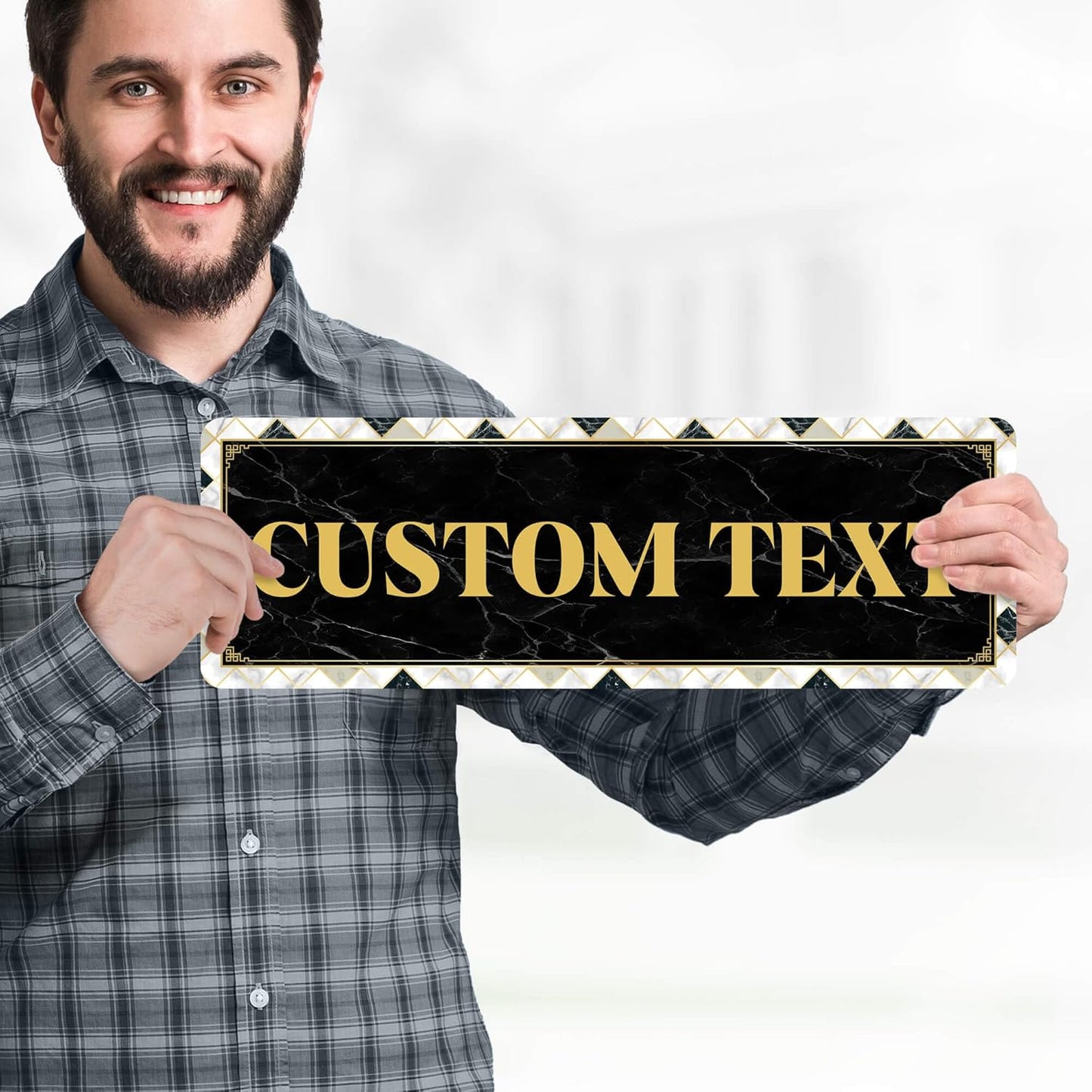 Custom Sign, Custom Street Sign, 11 Font Colors, 13 Font Styles, 4 Hole Options, 22 Sizes, 6x18 Inches, Rust Free DiBound, Fade Resistant, Made in USA by My Sign Center (Marble Tile)